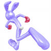 a cartoon rabbit running