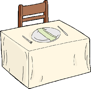 dinner table cartoon