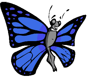 blue butterfly cartoon
