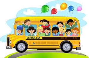 school bus with kids