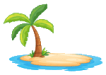island and palm tree